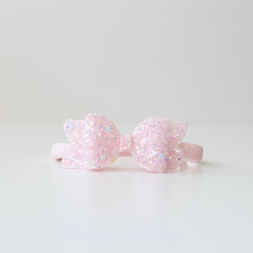 Small chunky glitter bows | 22 Colours | Clip or headband