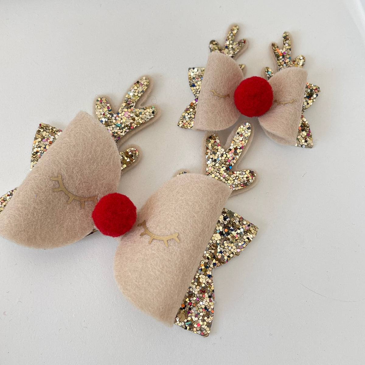 Christmas reindeer bows | Clip or headband