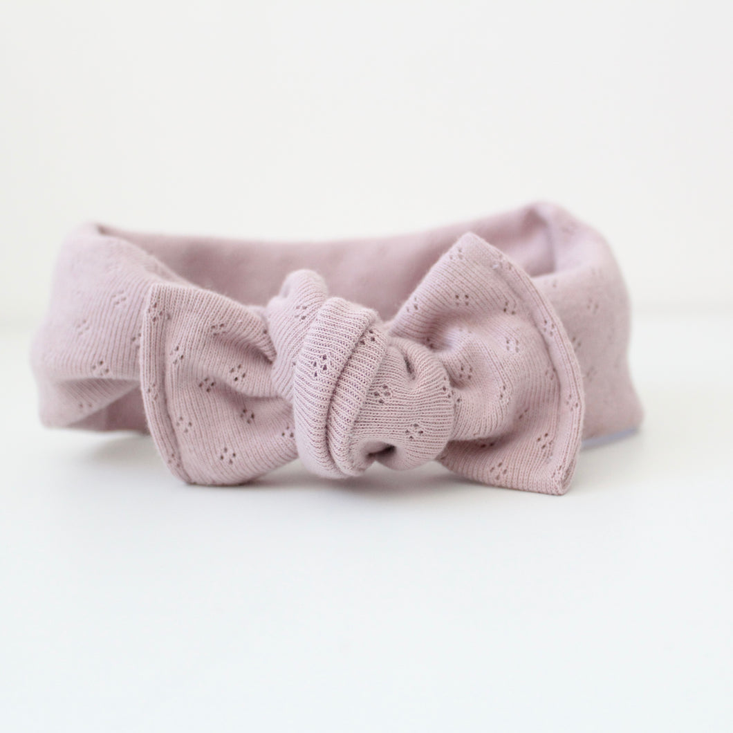 Old pink pointelle headwrap