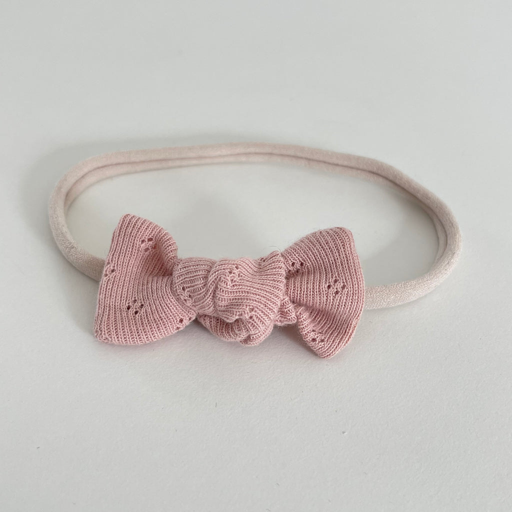 Petite jersey ribbed knot bows | 20 Colours | Clip, headband or bobble