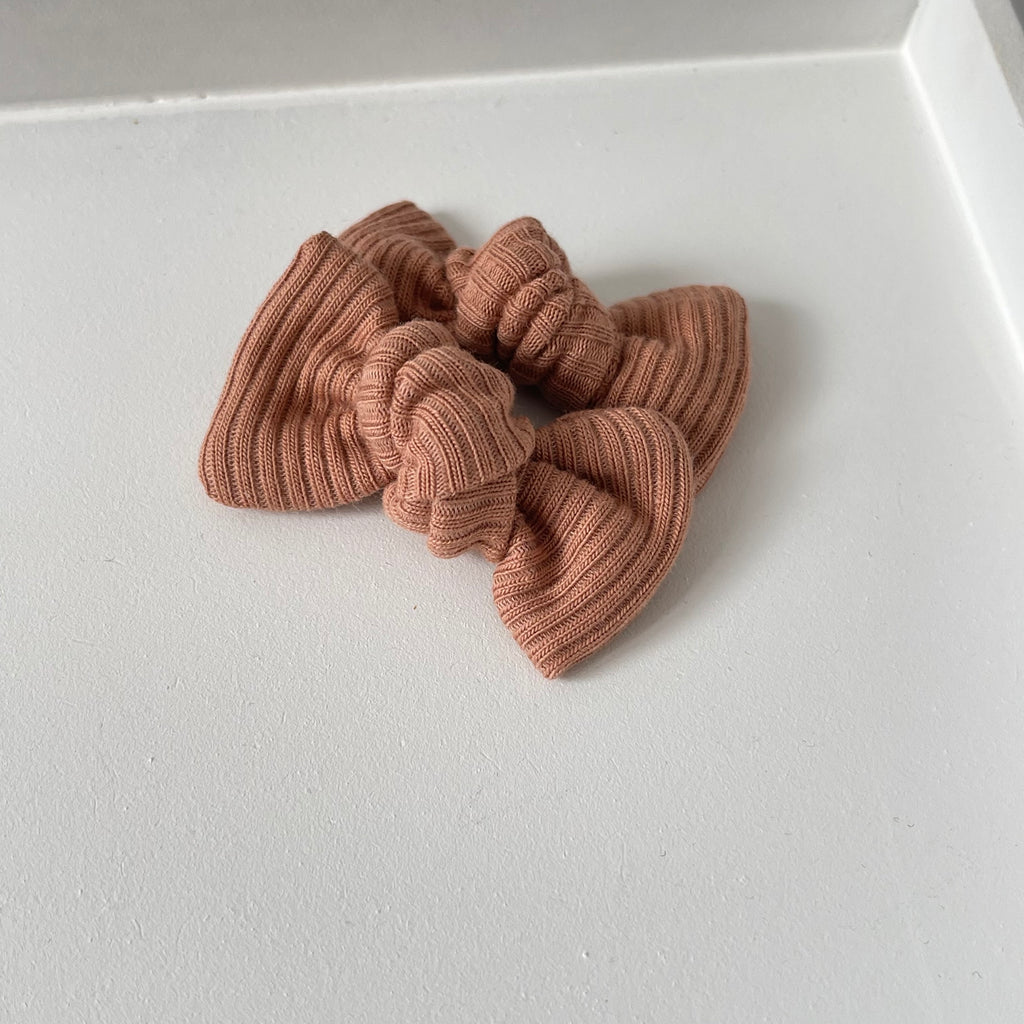 Petite jersey ribbed knot bows | 20 Colours | Clip, headband or bobble