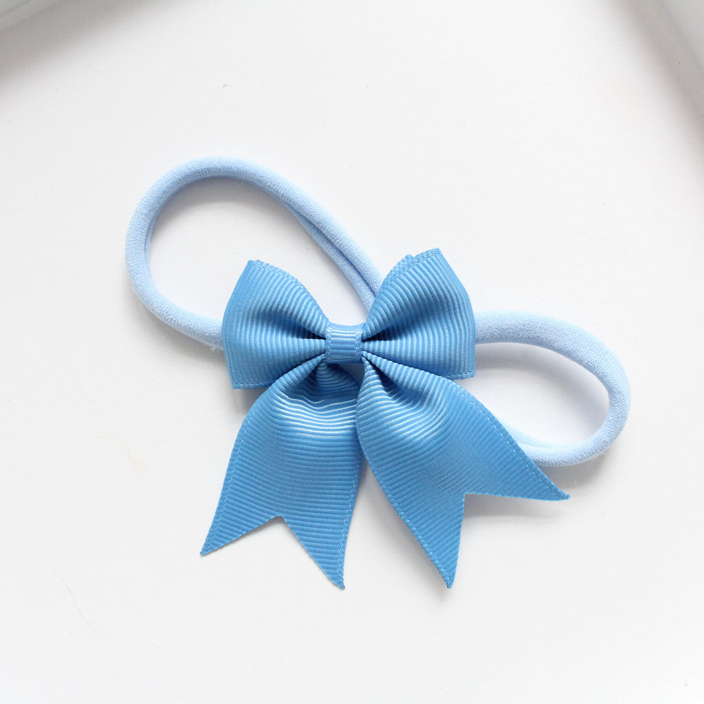 Short tail pinch ribbon bow headbands | 28 colours