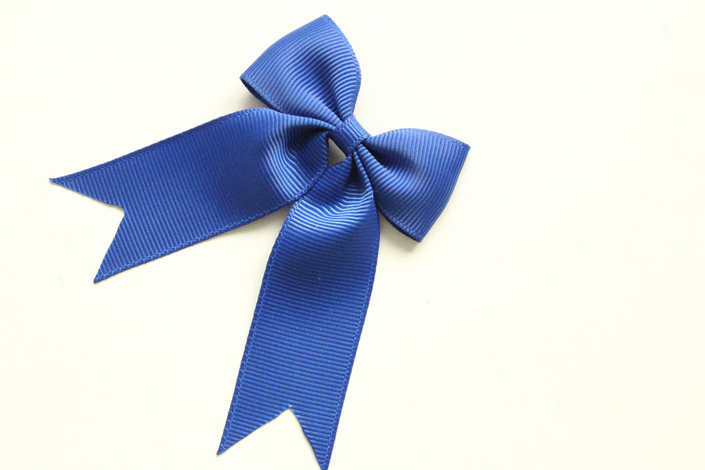 Personalised tail pinch ribbon bows | 33 colours | Clip or bobble