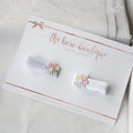 My first pigtail clip set | Rainbow delicate daisy