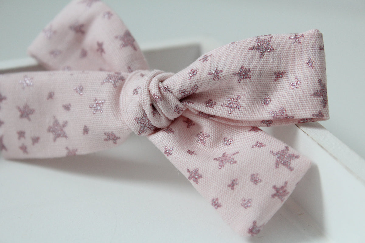 Pink star bow | Clip, headband or bobble