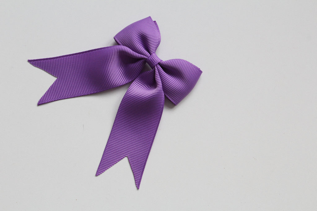 Personalised tail pinch ribbon bows | 33 colours | Clip or bobble
