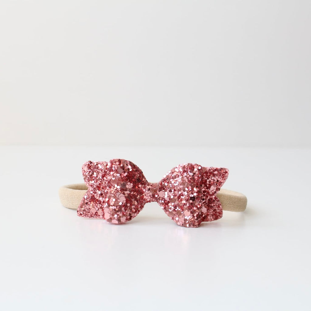 Small chunky glitter bows | 22 Colours | Clip or headband