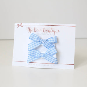 School gingham hand tied bows (9 Colours)