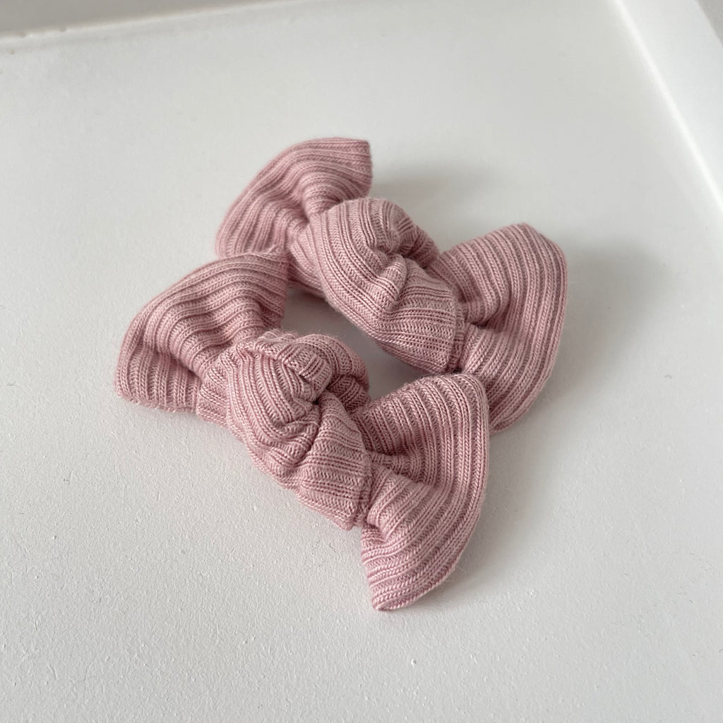 Petite jersey ribbed knot bows | 20 Colours | Clip, headband or bobble