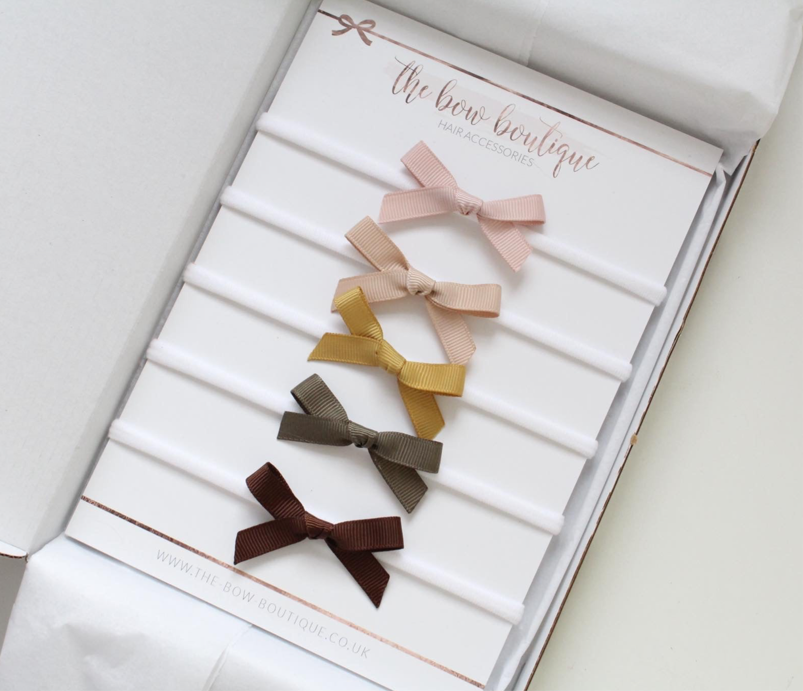 Hand tied autumn ribbon bow headband set