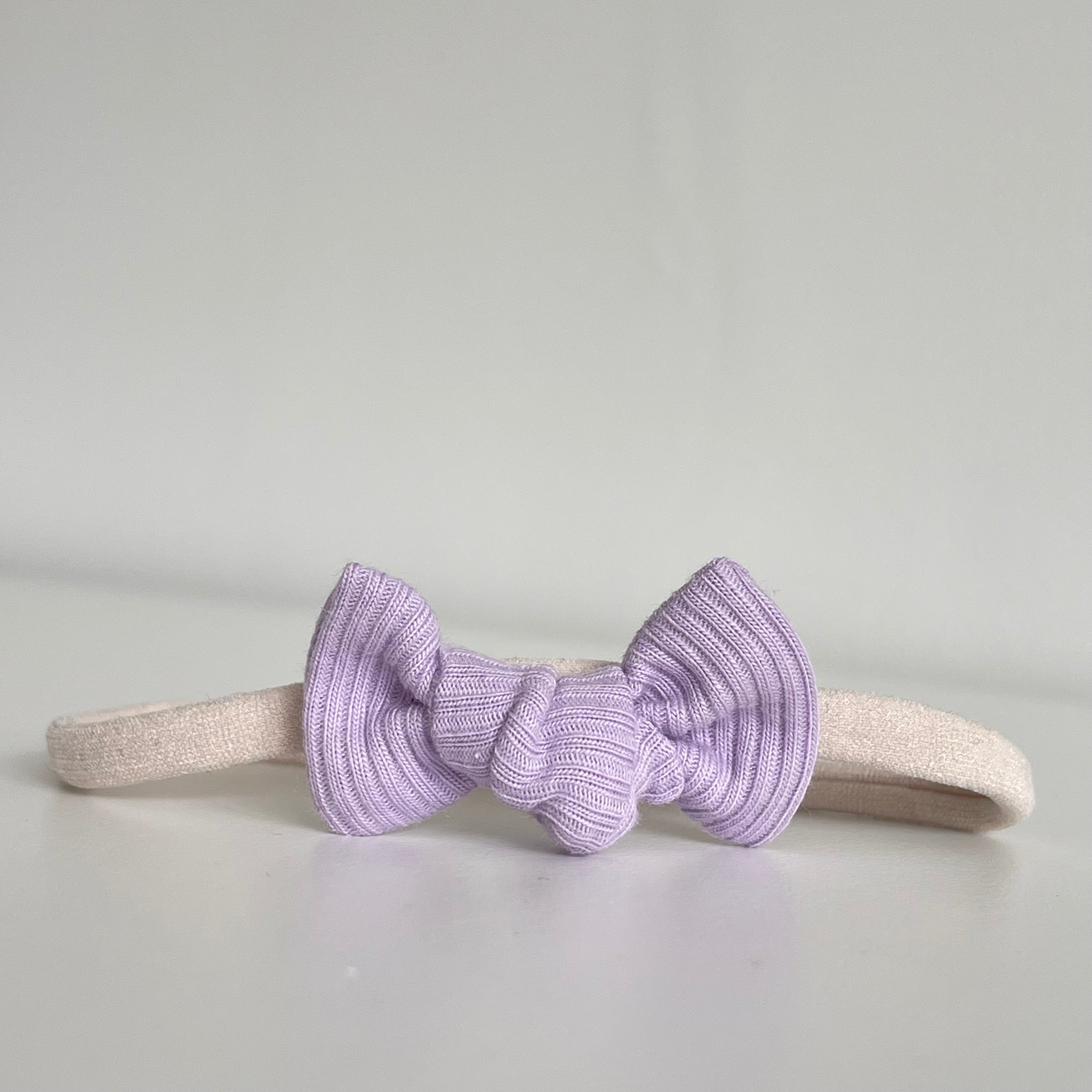Petite jersey ribbed knot bows | 20 Colours | Clip, headband or bobble