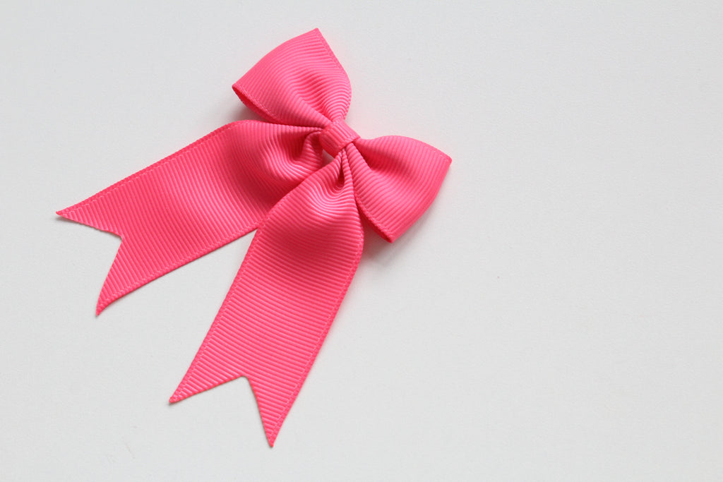 Personalised tail pinch ribbon bows | 33 colours | Clip or bobble