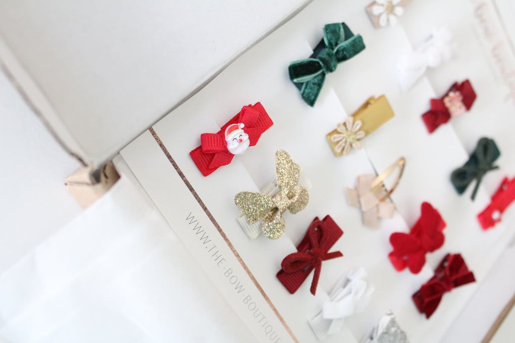 My first christmas petite baby fringe clips set of 15