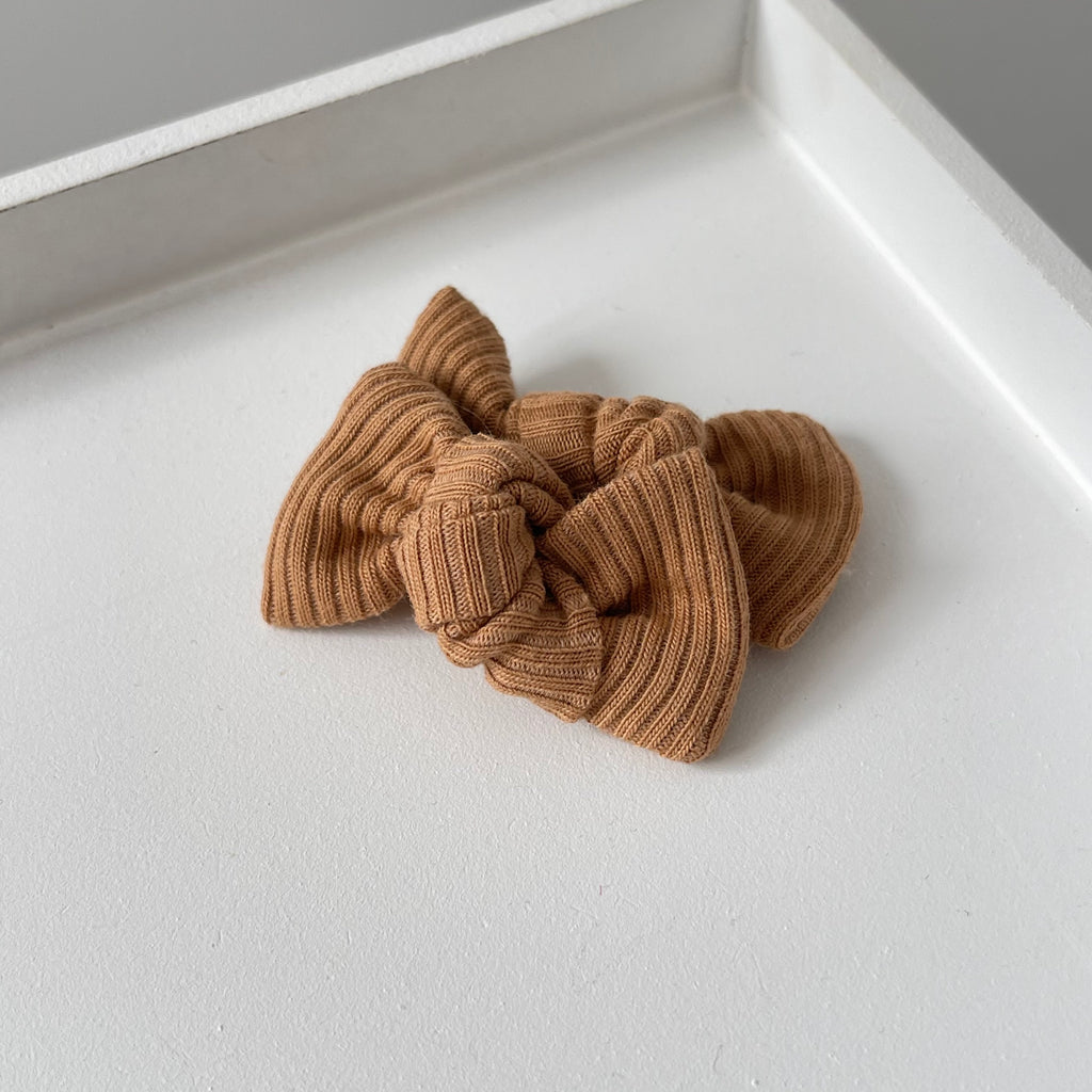 Petite jersey ribbed knot bows | 20 Colours | Clip, headband or bobble