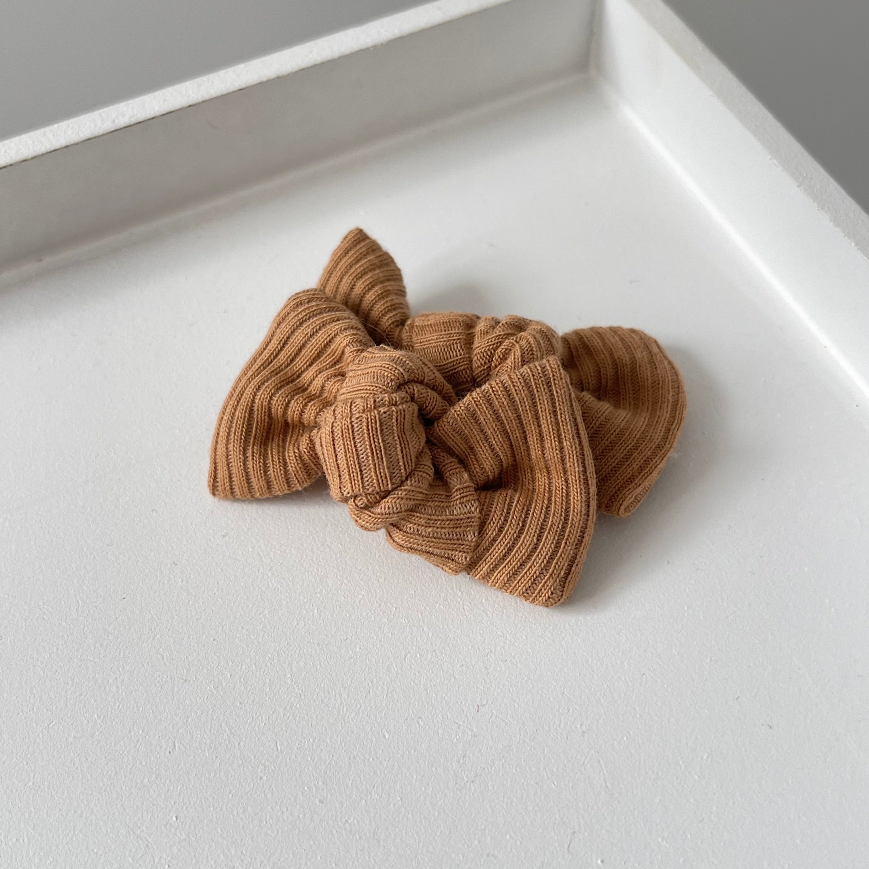 Petite jersey ribbed knot bows | 20 Colours | Clip, headband or bobble
