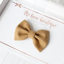 Load image into Gallery viewer, Cottage linen bow | 13 Colours | Clip or headband