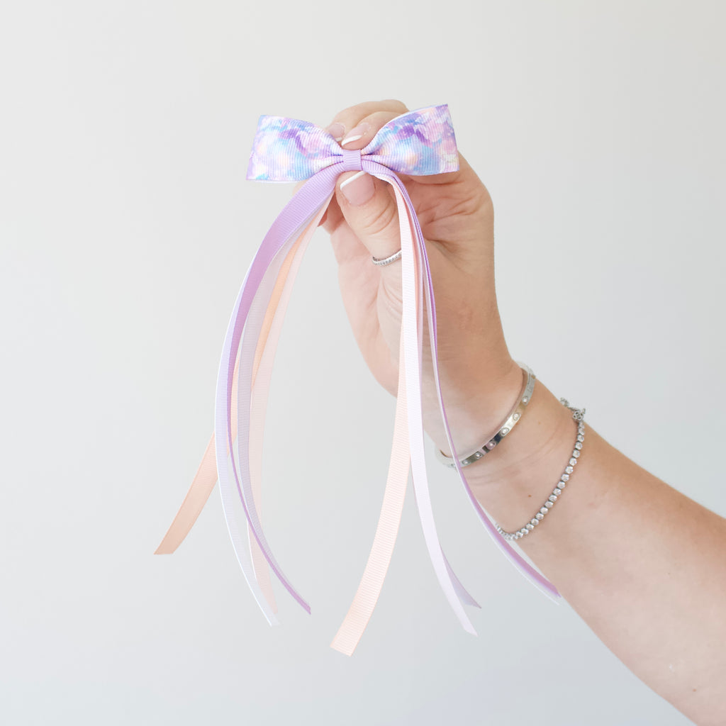 Tail pinch ribbon bow | 2 sizes | Clip or bobble