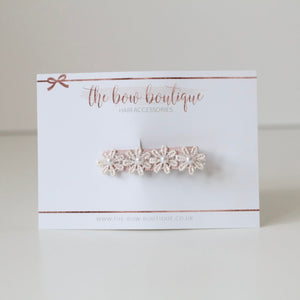 Delicate soft  light dusky pink daisy & pearl  flowers - Clip or headband