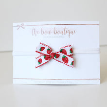 Load image into Gallery viewer, Hand tied red strawberry bows