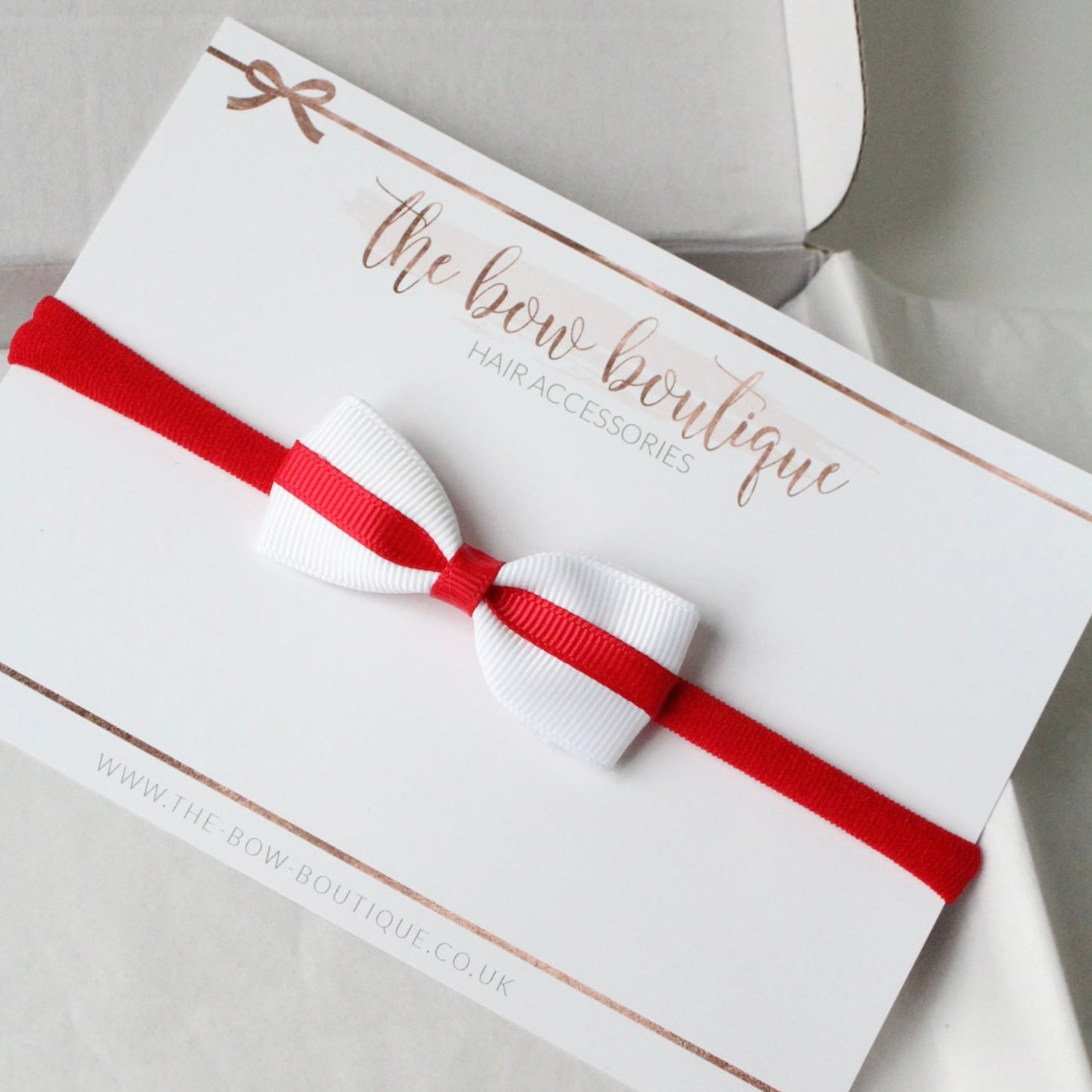 Football pinch bow headband | Red band