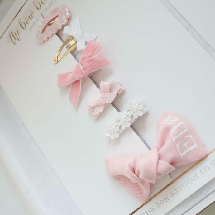 Personalised pink clip set