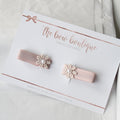 My first pigtail clip set | Light soft dusky delicate daisy with pearl