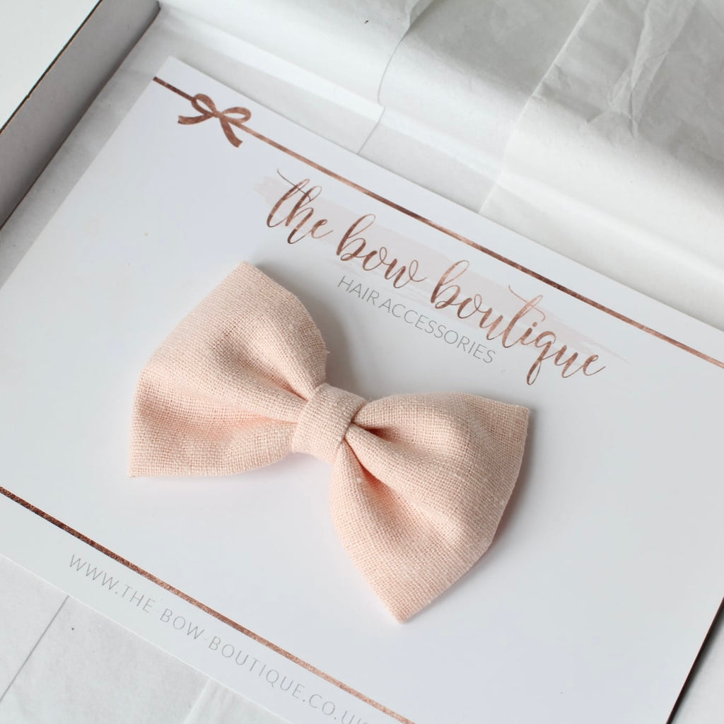 Cottage linen bow | 3 Sizes | 13 Colours | Clip, headband or bobble