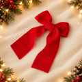 Large red velvet bow