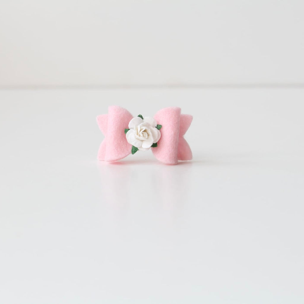 Petite felt flower bows | 11 colours | Clip or bobble