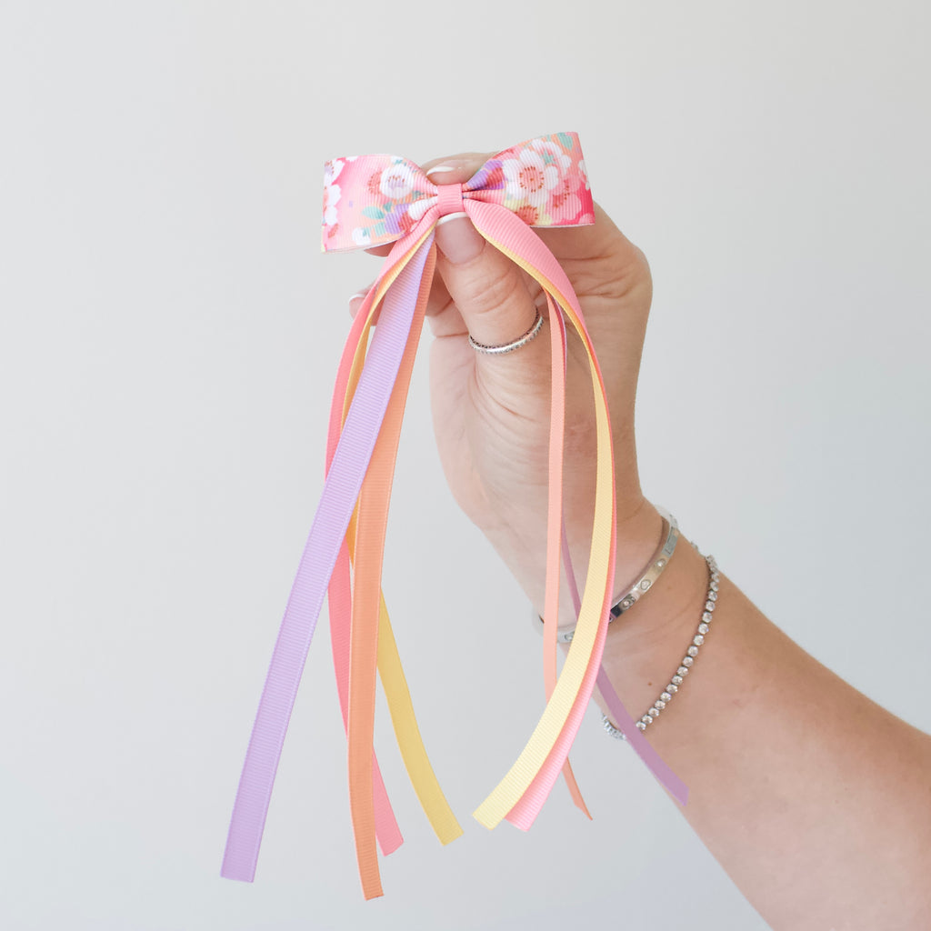 Tail pinch ribbon bow | 2 sizes | Clip or bobble