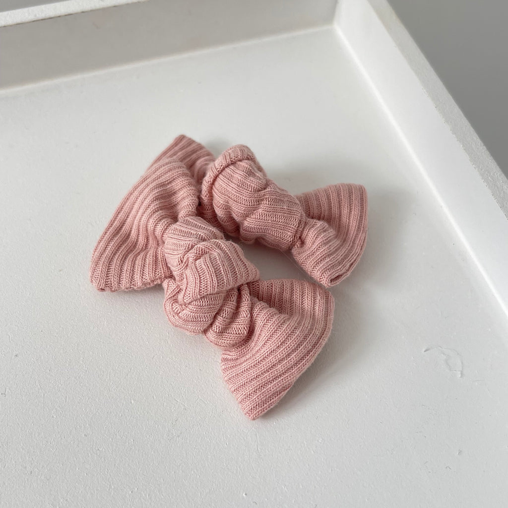 Petite jersey ribbed knot bows | 20 Colours | Clip, headband or bobble