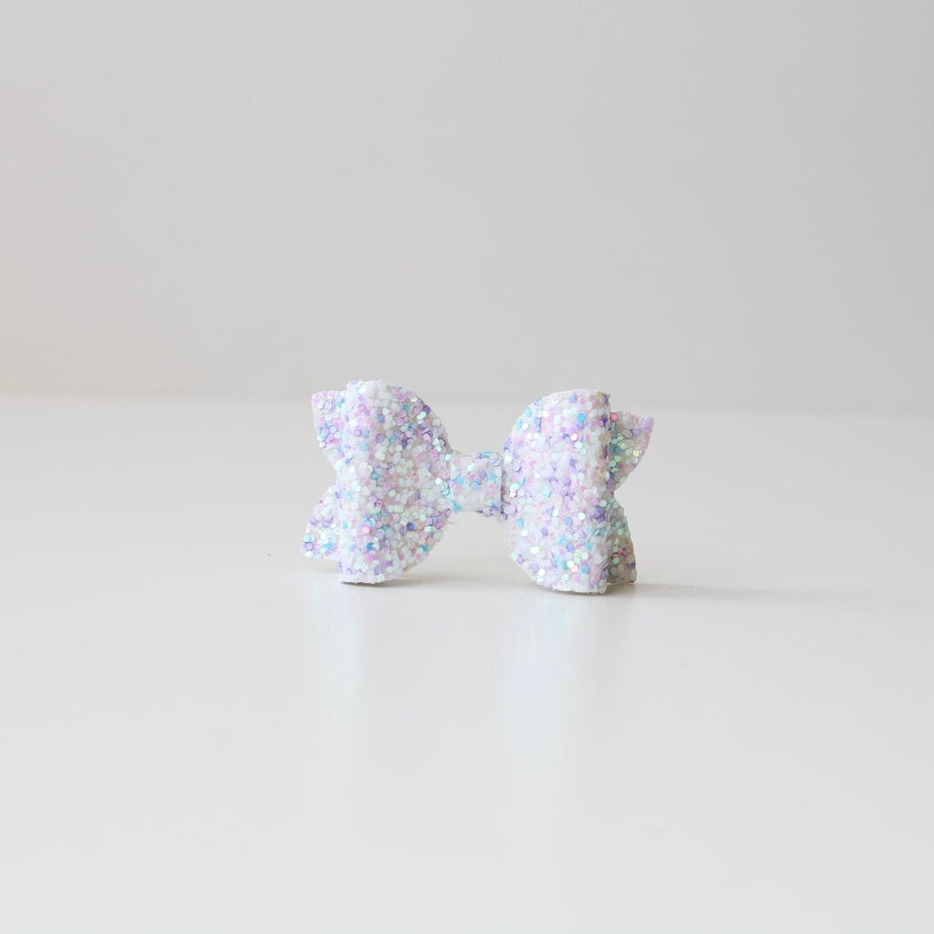 Mini deluxe glitter bows | 22 Colours | Clip, headband or bobble