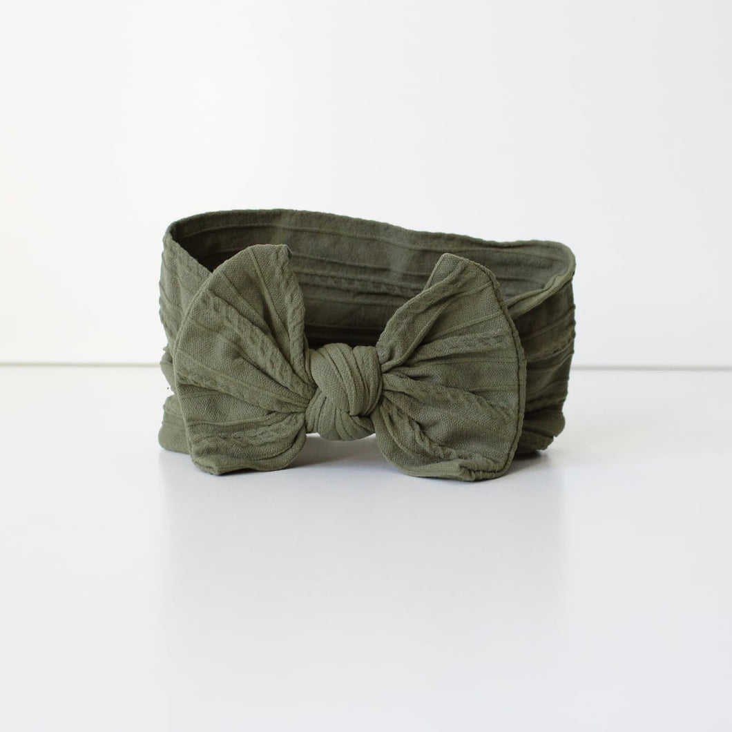 Olive cable headwrap