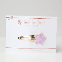 Load image into Gallery viewer, Glitter star snappy clips | 21 colours