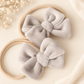 Beige/grey velvet mini sweetheart bow | Clip or Headband