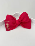 Red bows | 3 Bow styles | Option to personalise | Clip, headband or bobble
