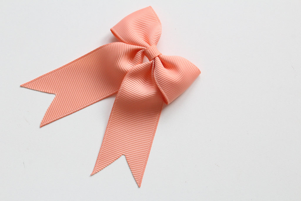 Personalised tail pinch ribbon bows | 33 colours | Clip or bobble