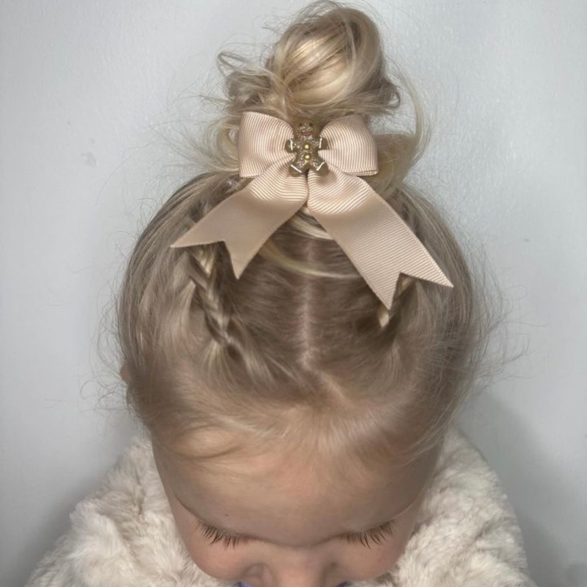 Gingerbread man ribbon bow | Clip or headband