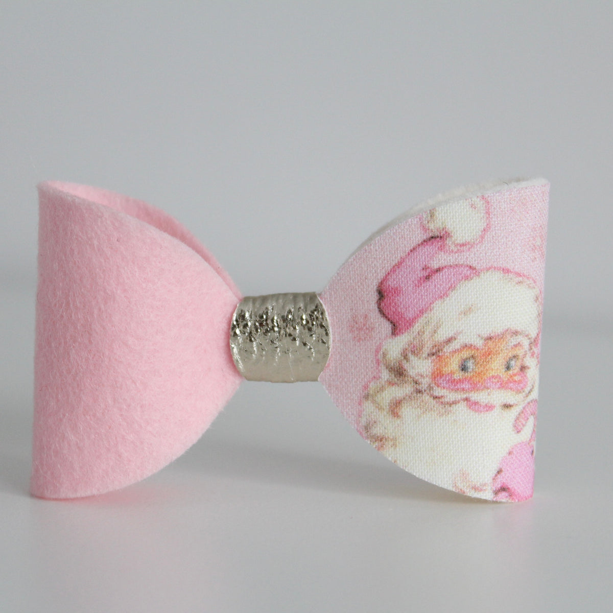 Pink Santa claus bow | Clip or bobble