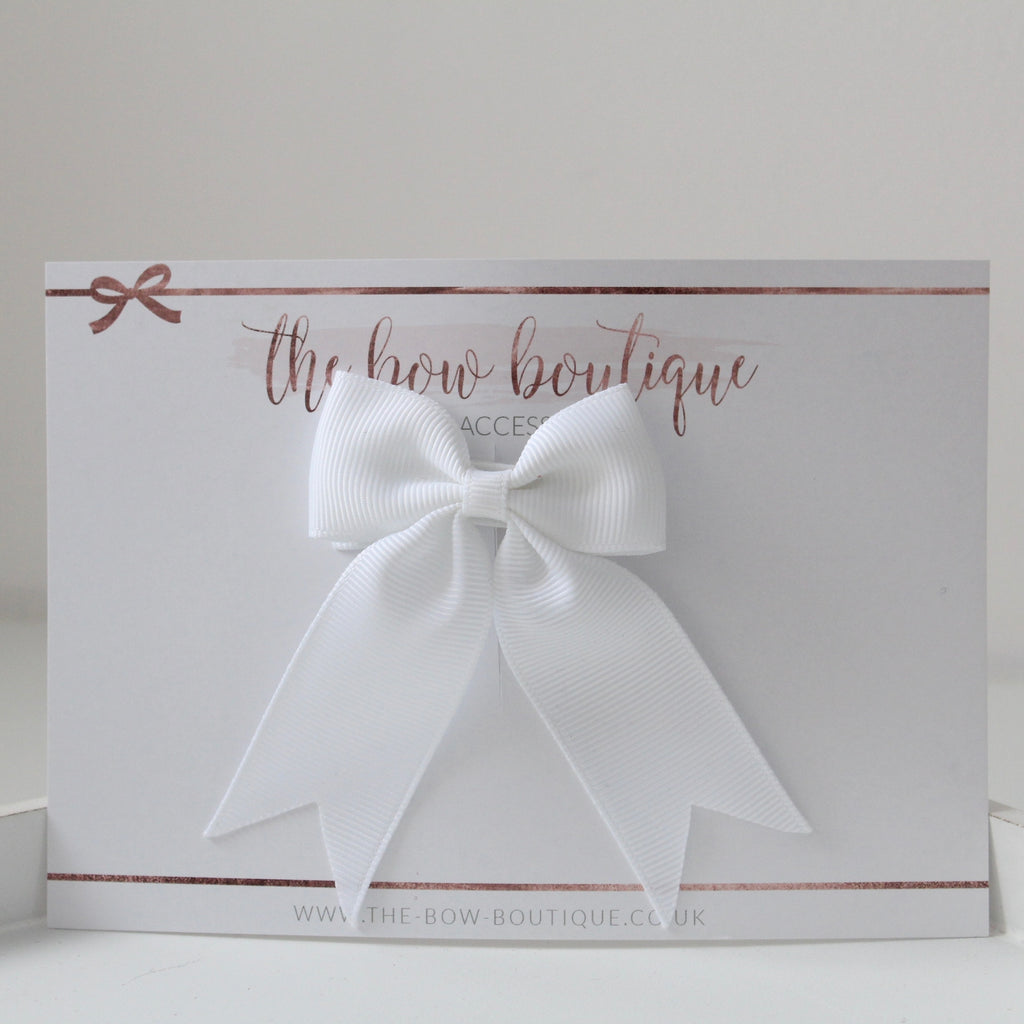 White ribbon bow | Clip or bobble