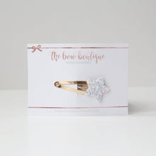 Load image into Gallery viewer, Glitter star snappy clips | 21 colours