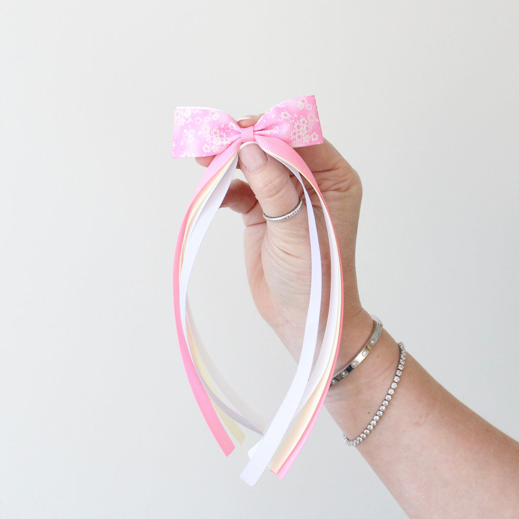 Tail pinch ribbon bow | 2 sizes | Clip or bobble