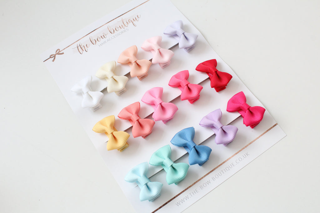 Pet collection | Summer set of 15 mini pinch bows | Clips or bobbles