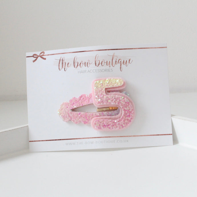 Birthday snappy clip - Pastel rainbow