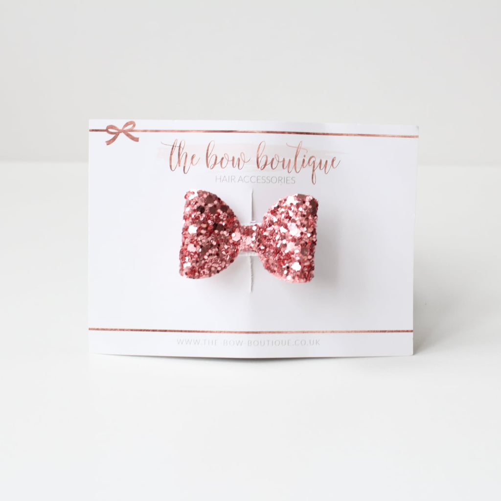 Mini glitter bows | 22 Colours | Clip or bobble
