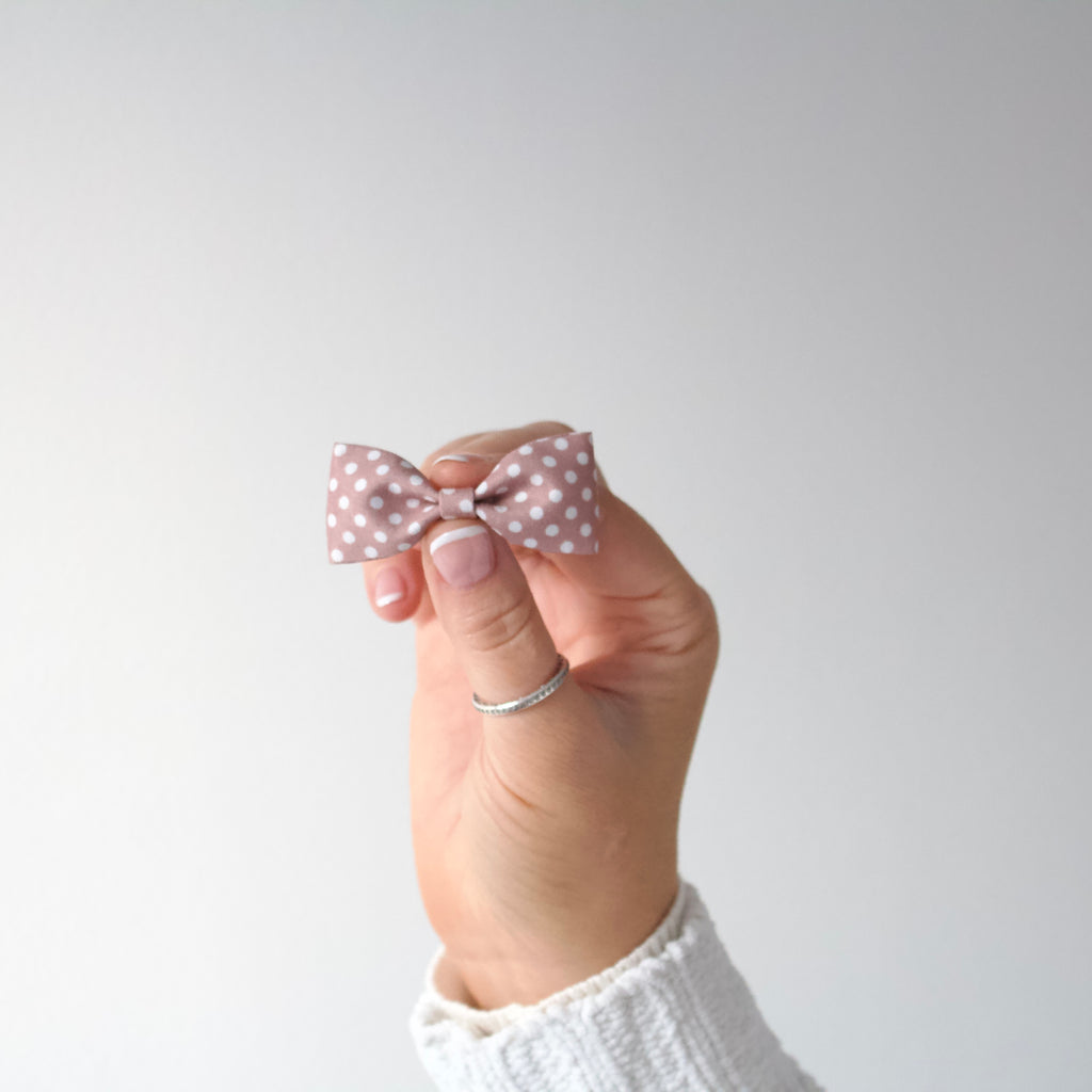 Polka dot pinch bow clips | 6 colours