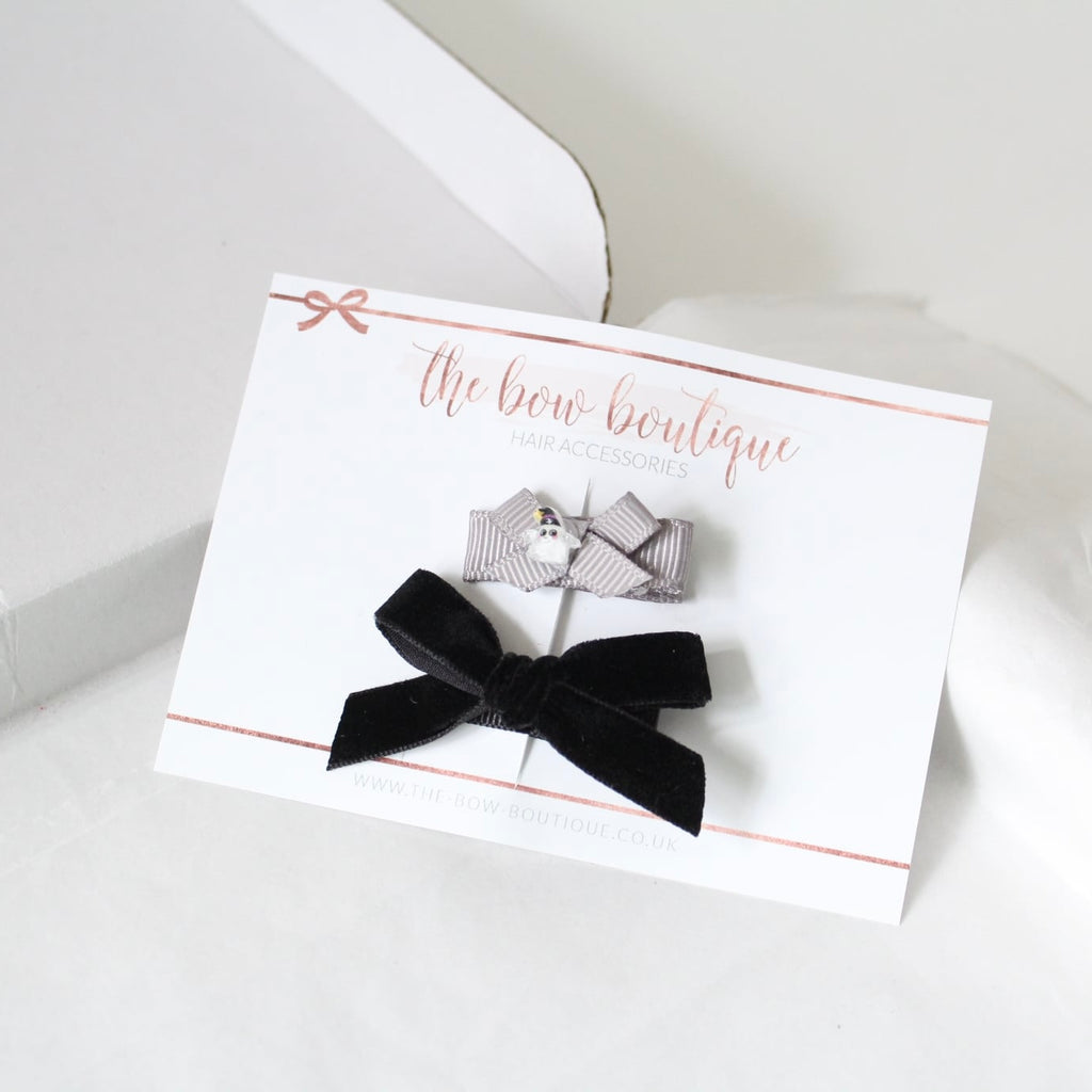 My first halloween clip set of 2 bow clips