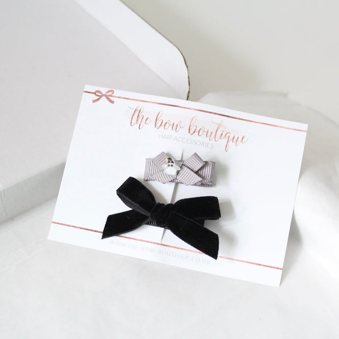 My first halloween clip set of 2 bows