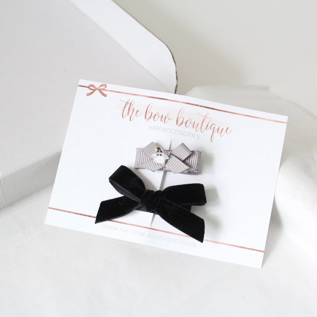 My first halloween clip set of 2 bows