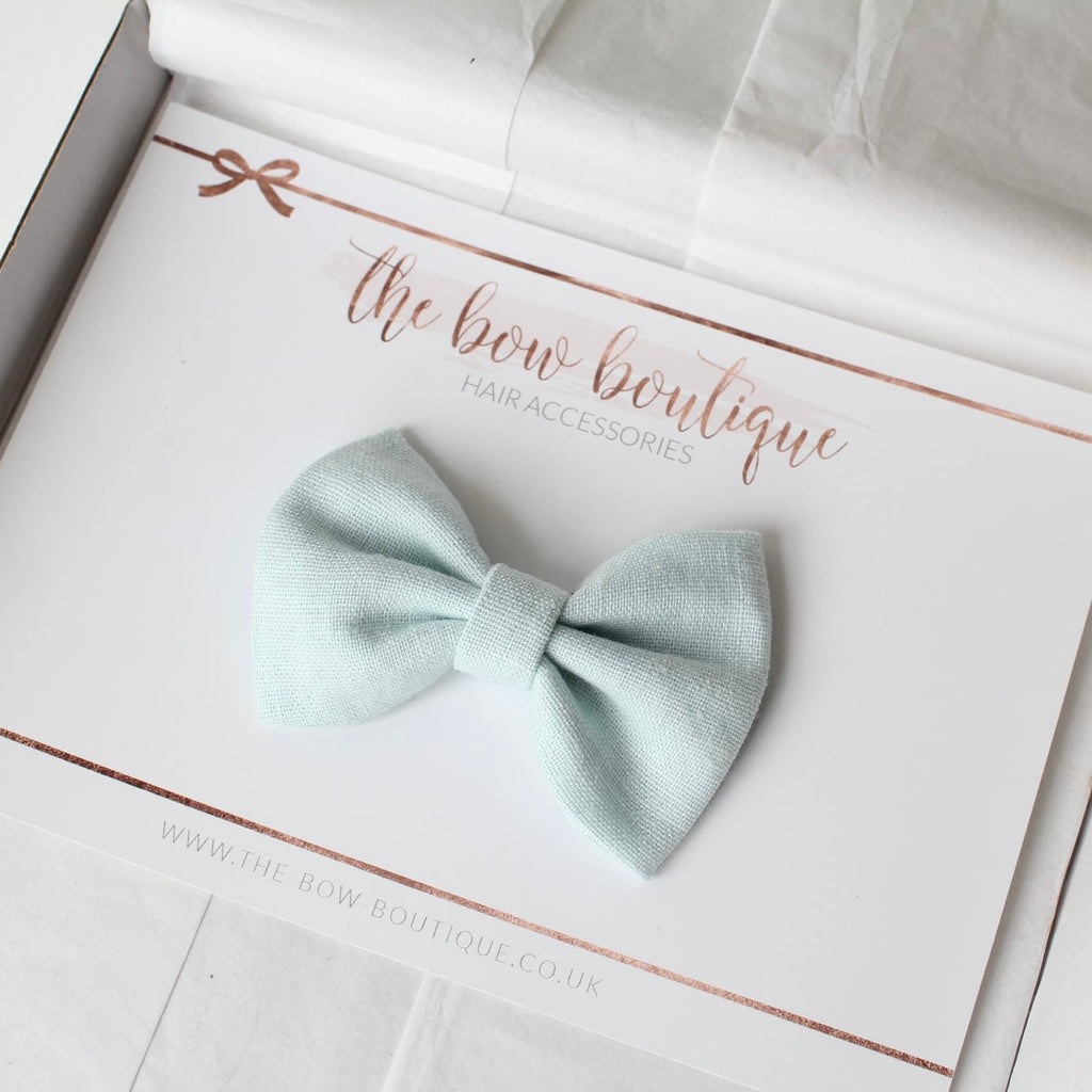 Cottage linen bow | 3 Sizes | 13 Colours | Clip, headband or bobble